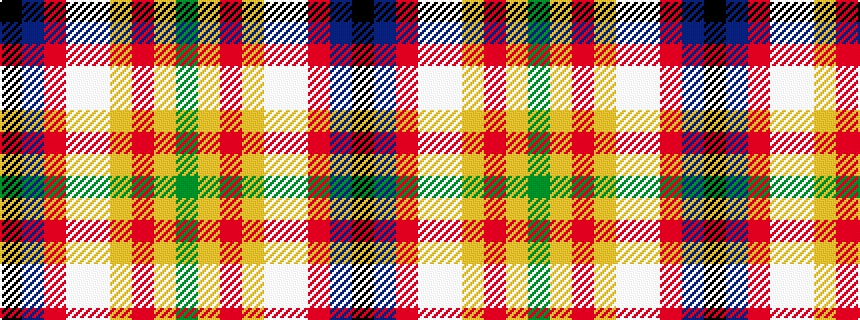 idealised woven sample of pattern GYRYWWRBK