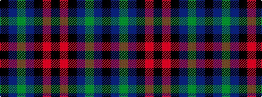 idealised woven sample of pattern KBGBKRK