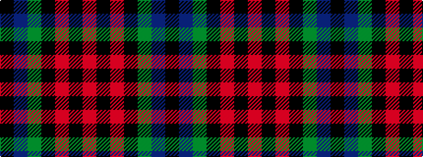 idealised woven sample of pattern KBGKRKR