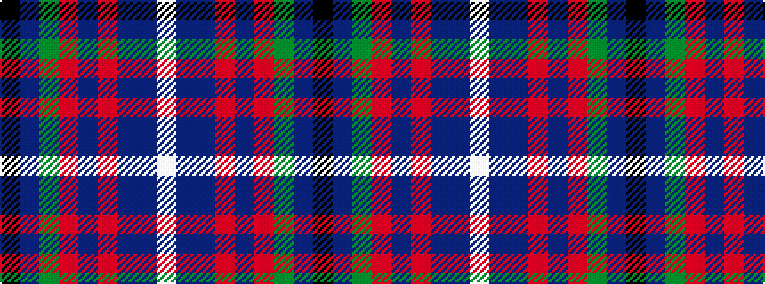 idealised woven sample of pattern KBGRBRBBW