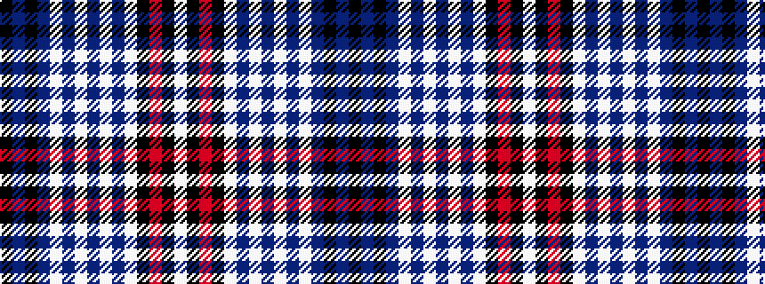 idealised woven sample of pattern KBKBWBWBWBWKRKW