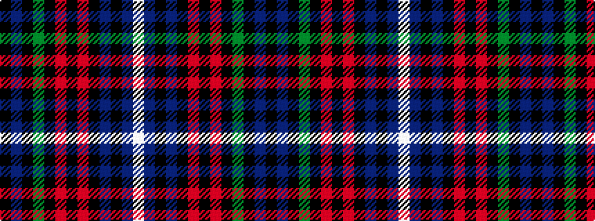 idealised woven sample of pattern KBKGKRKRKBKBW
