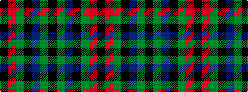 idealised woven sample of pattern KGBKGRK