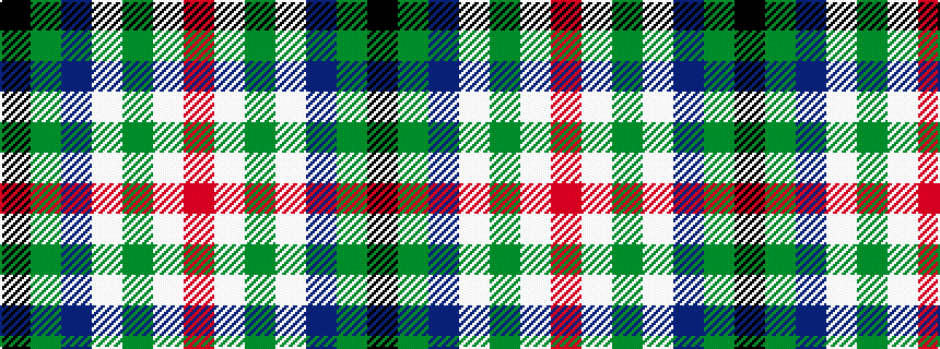 idealised woven sample of pattern KGBWGWR