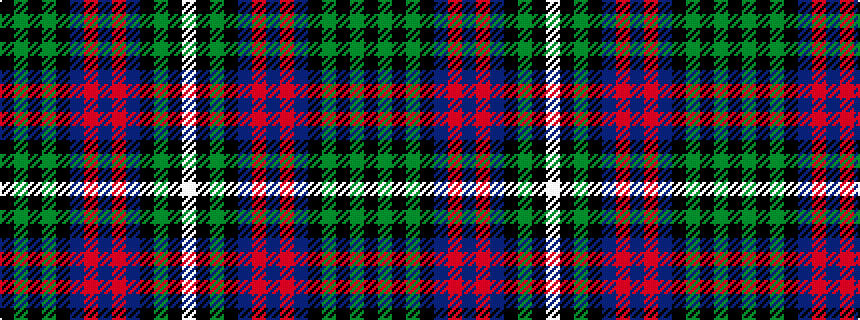 idealised woven sample of pattern KGKGKBRBRBKGKW