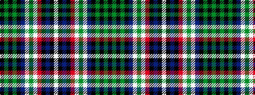 idealised woven sample of pattern KGKGKBWGWRKBKW