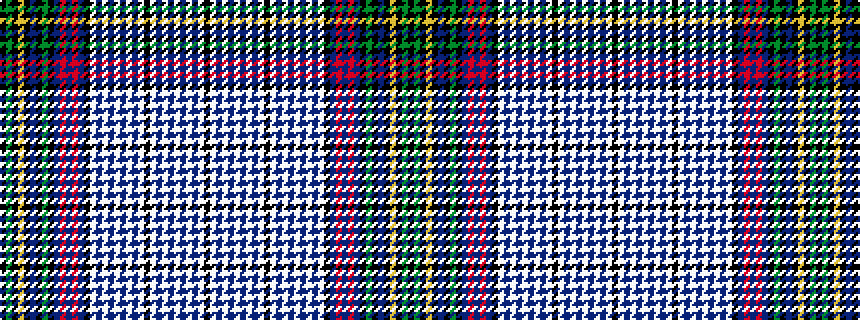 idealised woven sample of pattern KGKYKBKGKBRBRBKWBWBWBWBWKWBWBWBWBWK