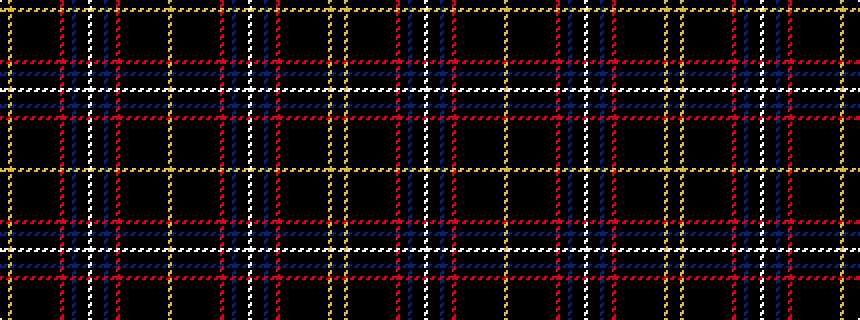idealised woven sample of pattern KKYKKKKKKKKKKKKRKKBKKKWKKKBKKRKKKKKKKKKKKKY