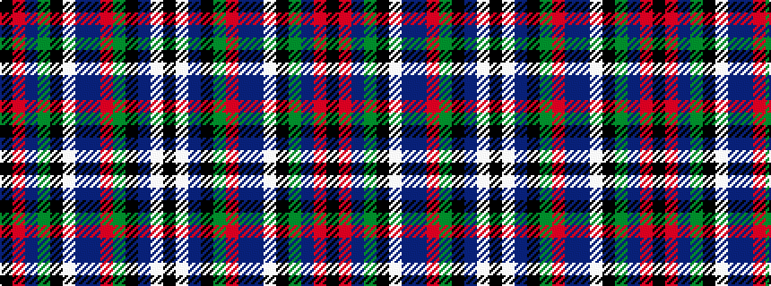 idealised woven sample of pattern KRBGKWBBRGKBWK