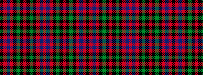 idealised woven sample of pattern KRBRKGKRKGKRBR