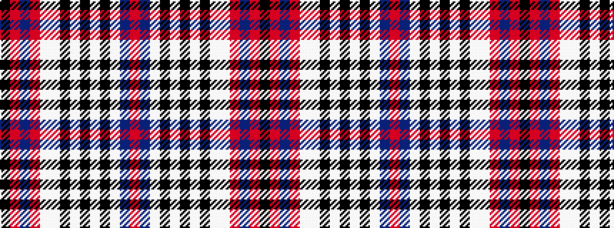 idealised woven sample of pattern KRBRWWKWKWKWBR
