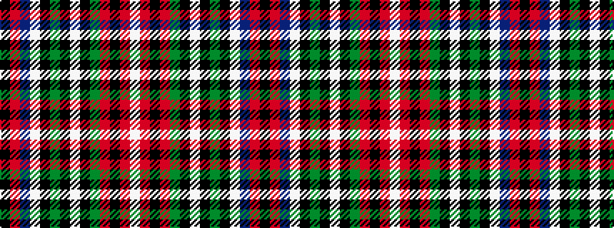 idealised woven sample of pattern KRBWKGKWKGRKRW