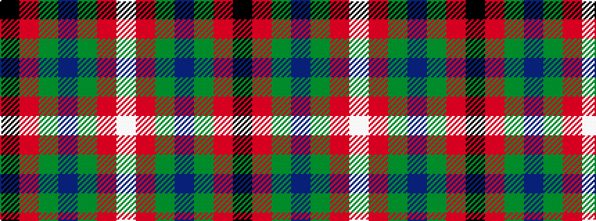 idealised woven sample of pattern KRGBGRW