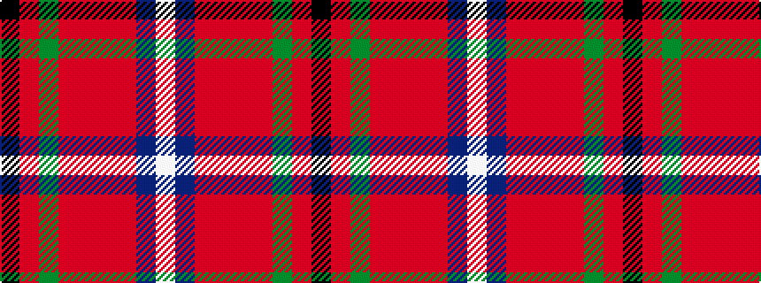 idealised woven sample of pattern KRGRRRRBW
