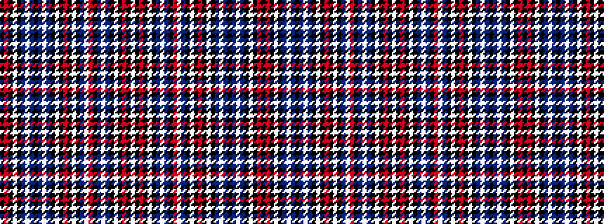 idealised woven sample of pattern KRKWKBWBKBWBKWKRKWKBWRKBWBKWKRKW