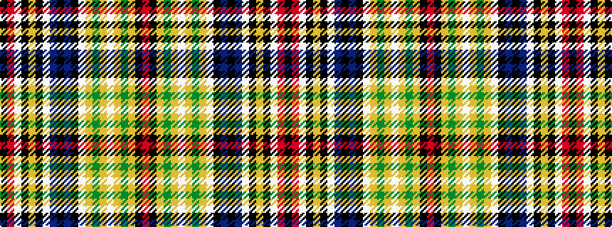 idealised woven sample of pattern KRWKYKWBKBKWYGYWYGYKR