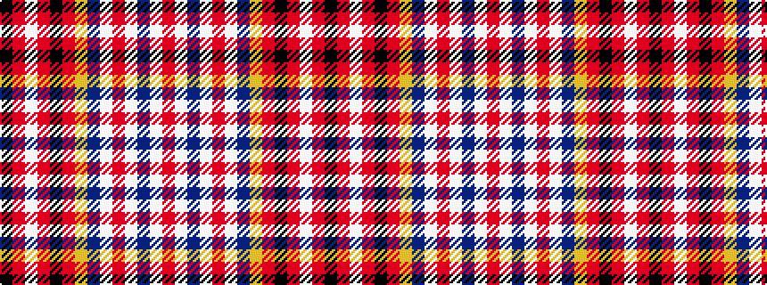 idealised woven sample of pattern KRWRKRYBWRWBWR