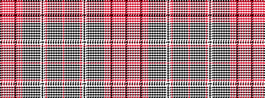 idealised woven sample of pattern KRWRWRWRWRWRKRWRWRWKWKWKWKWKWKWKWWKWWRWKWKWKWKWKWKWR