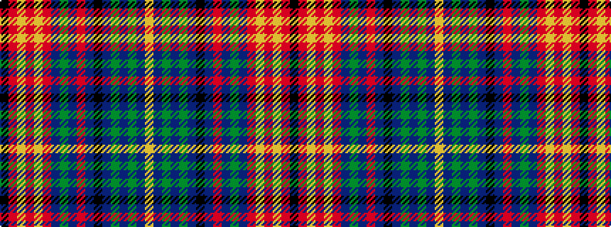 idealised woven sample of pattern KRYRYRBGBRBKBGBGBY