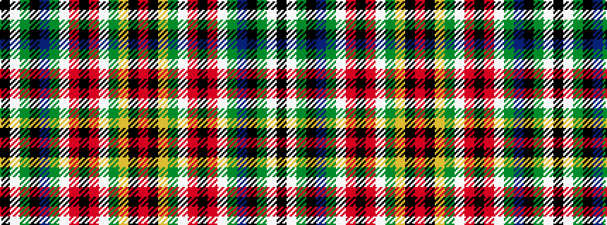 idealised woven sample of pattern KWGKBGWRKRWGYKR