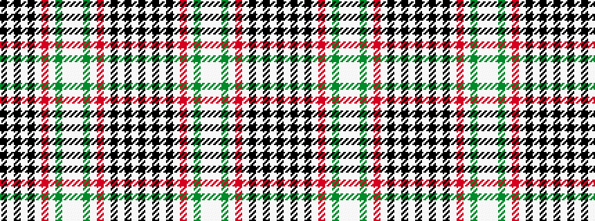 idealised woven sample of pattern KWKWKWRWGWWWGWRWKWKWK