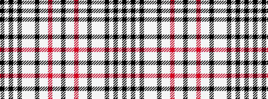 idealised woven sample of pattern KWKWKWWWKWWRWWK
