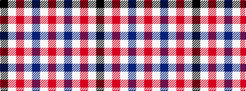 idealised woven sample of pattern KWRWBWR