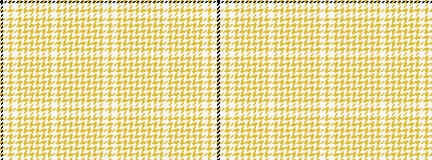 idealised woven sample of pattern KWWYWWYWYWYWYWYWYWWYWYWYWYWYWYWYWYWWY
