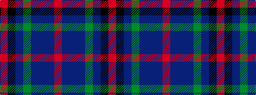 idealised woven sample of pattern RBBBGBKR