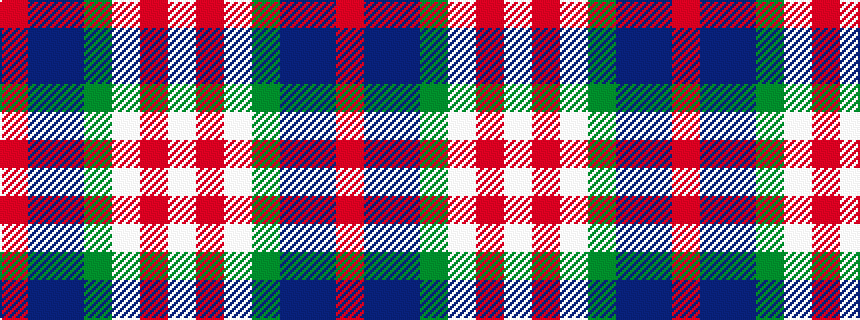 idealised woven sample of pattern RBBGWRW