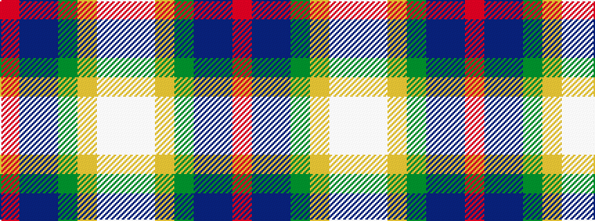 idealised woven sample of pattern RBBGYWW