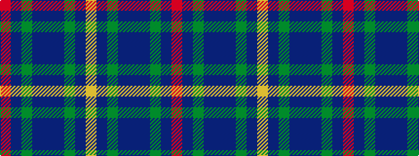 idealised woven sample of pattern RBGBBBGBY