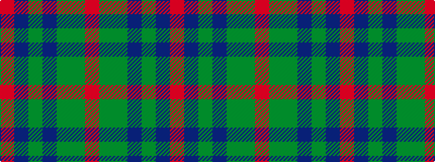 idealised woven sample of pattern RBGBGGR