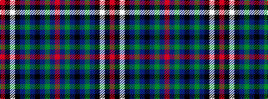 idealised woven sample of pattern RBGBKBGBKWKR
