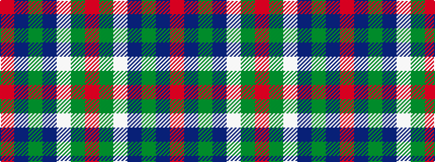 idealised woven sample of pattern RBGBWGR