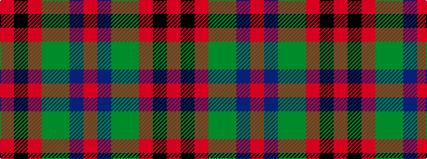 idealised woven sample of pattern RBGGRKR