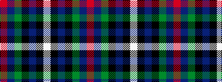 idealised woven sample of pattern RBGKBKW