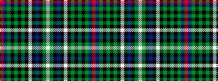 idealised woven sample of pattern RBGKGKGKWKBKGW