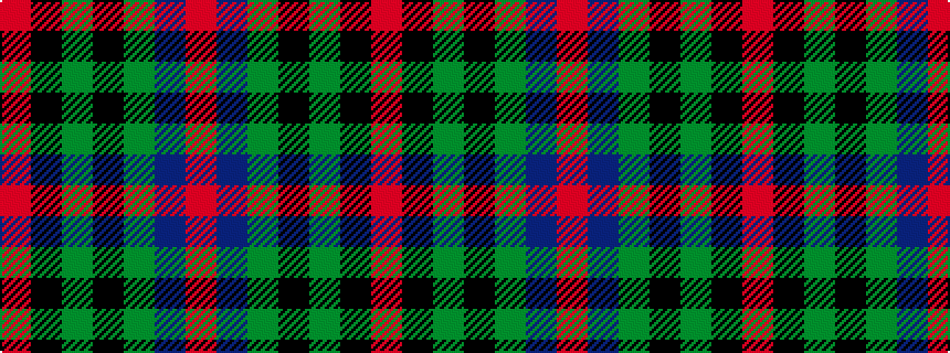 idealised woven sample of pattern RBGKGKR