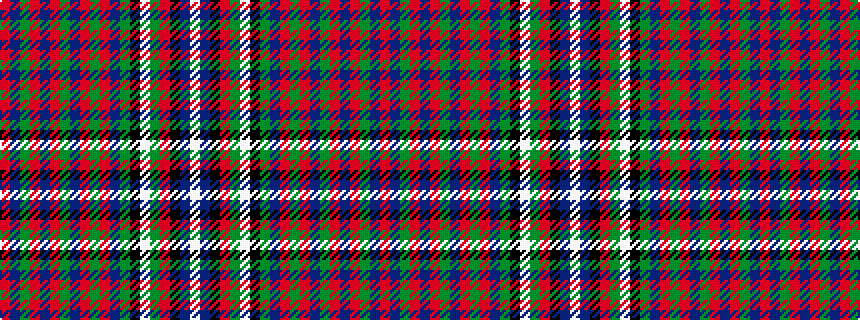 idealised woven sample of pattern RBGRBRGBRGRBGKWGRKBW