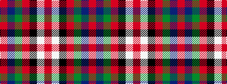 idealised woven sample of pattern RBGRKWR