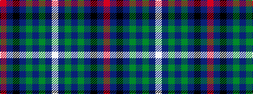 idealised woven sample of pattern RBKBGBGBW