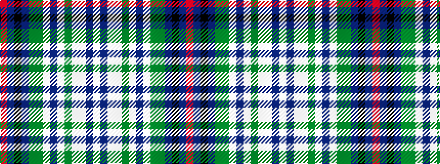 idealised woven sample of pattern RBKBGGWBWGWWBW