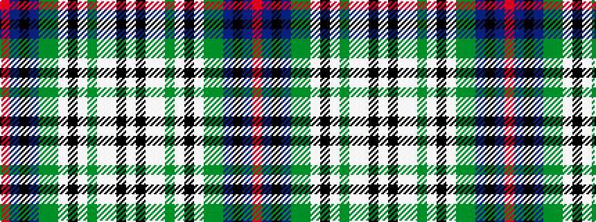 idealised woven sample of pattern RBKBGGWKWGWWKW
