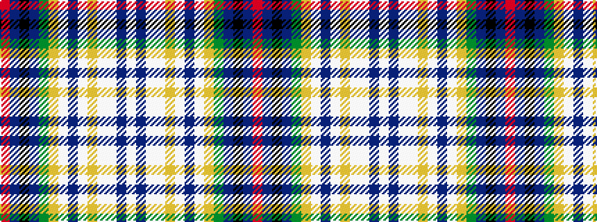 idealised woven sample of pattern RBKBGYWBWYWWBW