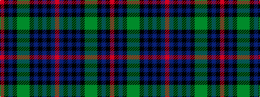 idealised woven sample of pattern RBKBKBKGGGKBKR