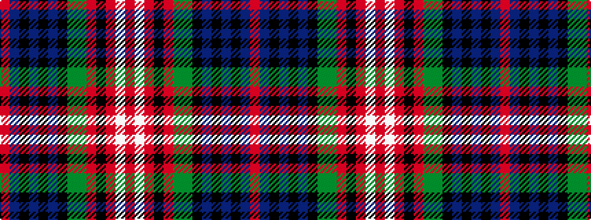 idealised woven sample of pattern RBKBKBKGGRKRWR