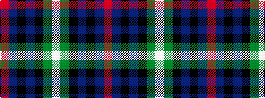 idealised woven sample of pattern RBKBKGW