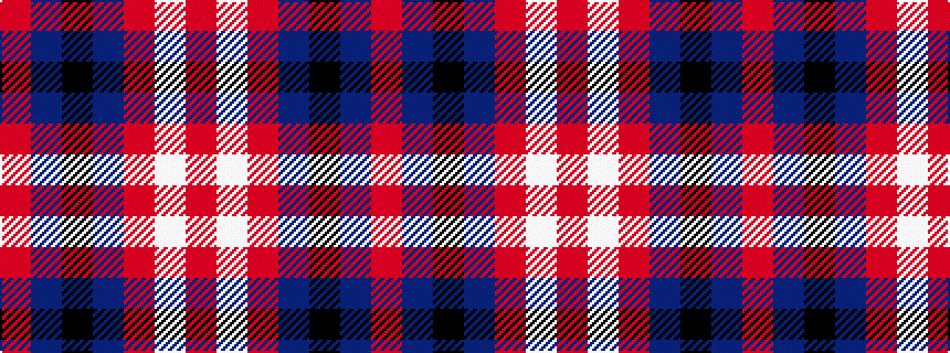 idealised woven sample of pattern RBKBRWR