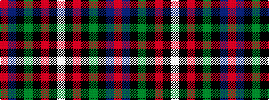 idealised woven sample of pattern RBKGKRKW